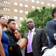 Allison Jean, left, the mother of Botham Jean, stands with Botham’s brother Brandt, second from left, and sister, Allisa Charles-Findley, along with attorneys Benjamin Crump, second from right, and Lee Merritt, right, during a news conference Monday, Sept. 10, 2018